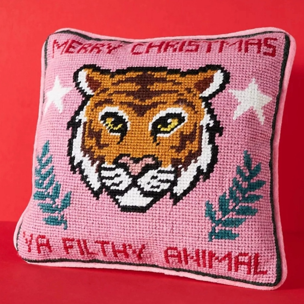 New! Furbish Studio Holiday Petite Needlepoint Pillow - pink
Sold out in stores!